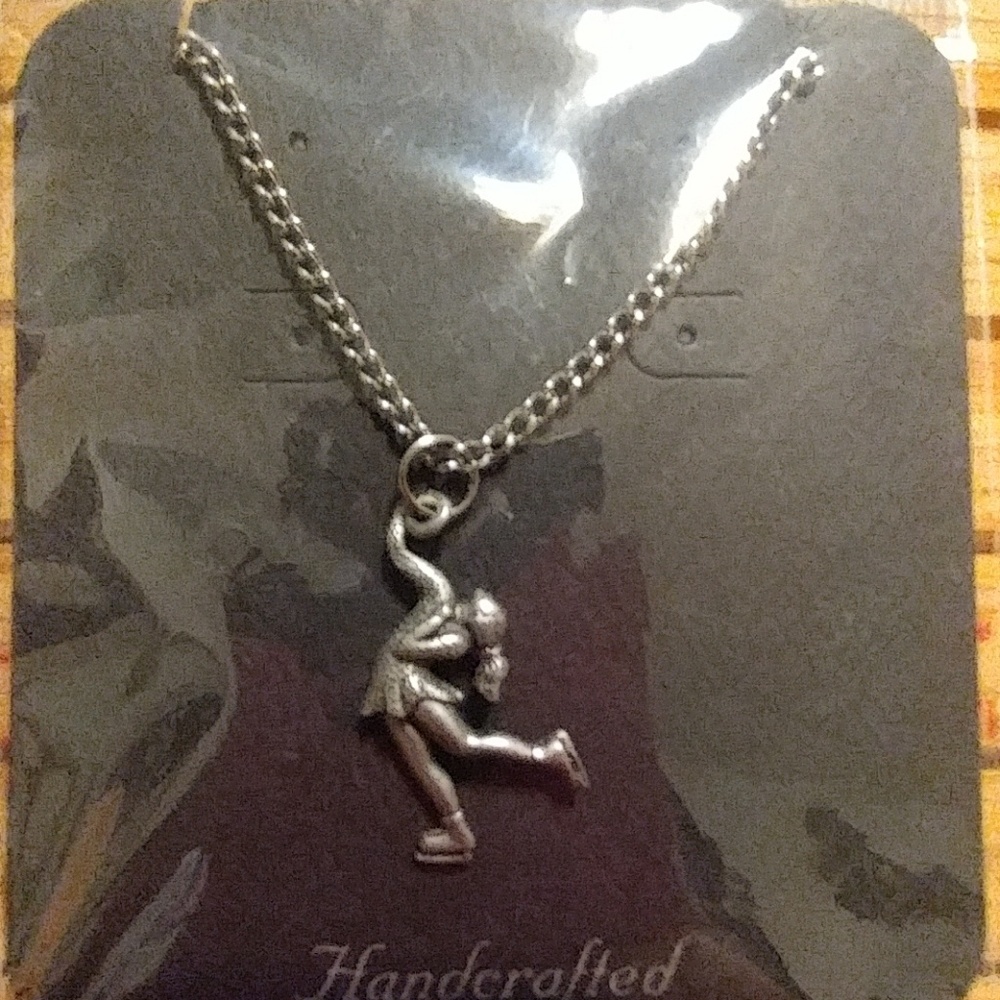 Lay back figure skater necklace
